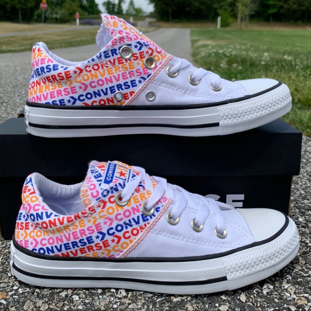 Converse CTAS Ox Madison White‎ Multicolor Rainbow Sneakers New - Picture 4 of 7